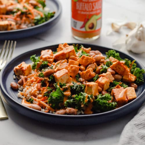 Vegan Buffalo Tofu Grain Bowl Notably Vegan