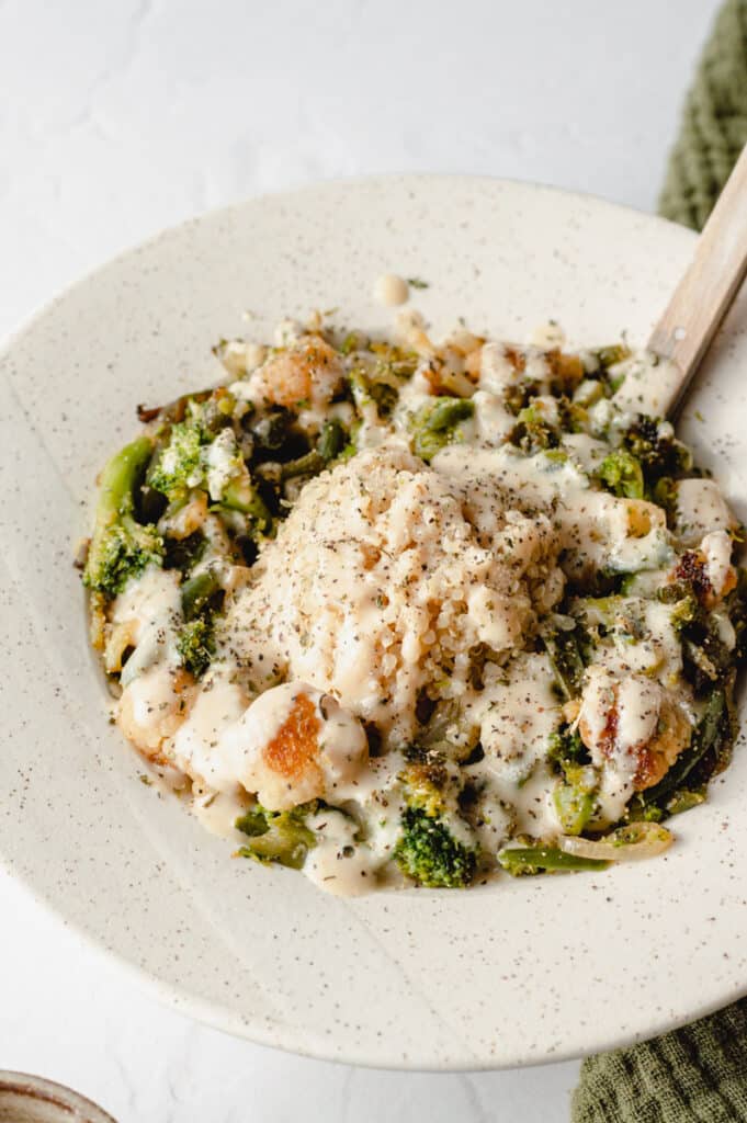 Easy Vegan Quinoa Bowl with Tahini Dressing - Notably Vegan