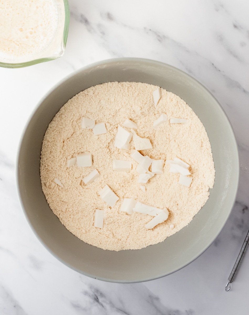 vegan butter diced and tossed in flour