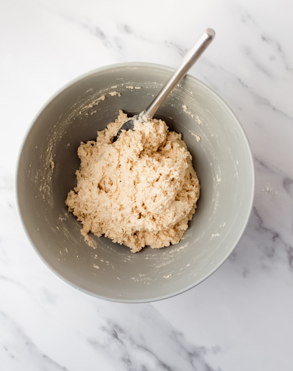 vegan gluten-free biscuit batter in a bowl